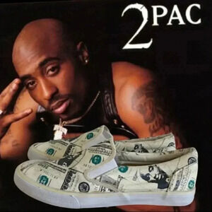 Vintage 90s Makaveli Tupac Slip-on Sneakers Men's Size 11